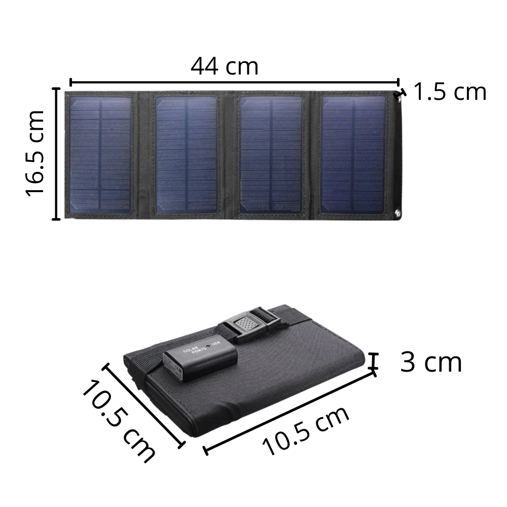 Bärbar solcellsladdare med USB-port