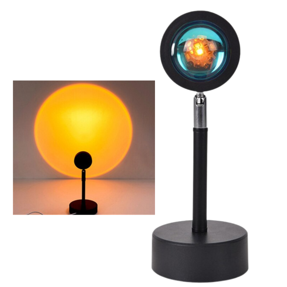 Colorful LED table lamp with light projector