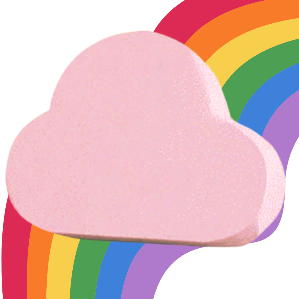 Colorful bath bomb with sea salt