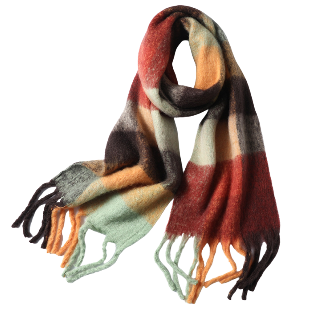 Plaid winter scarf for women