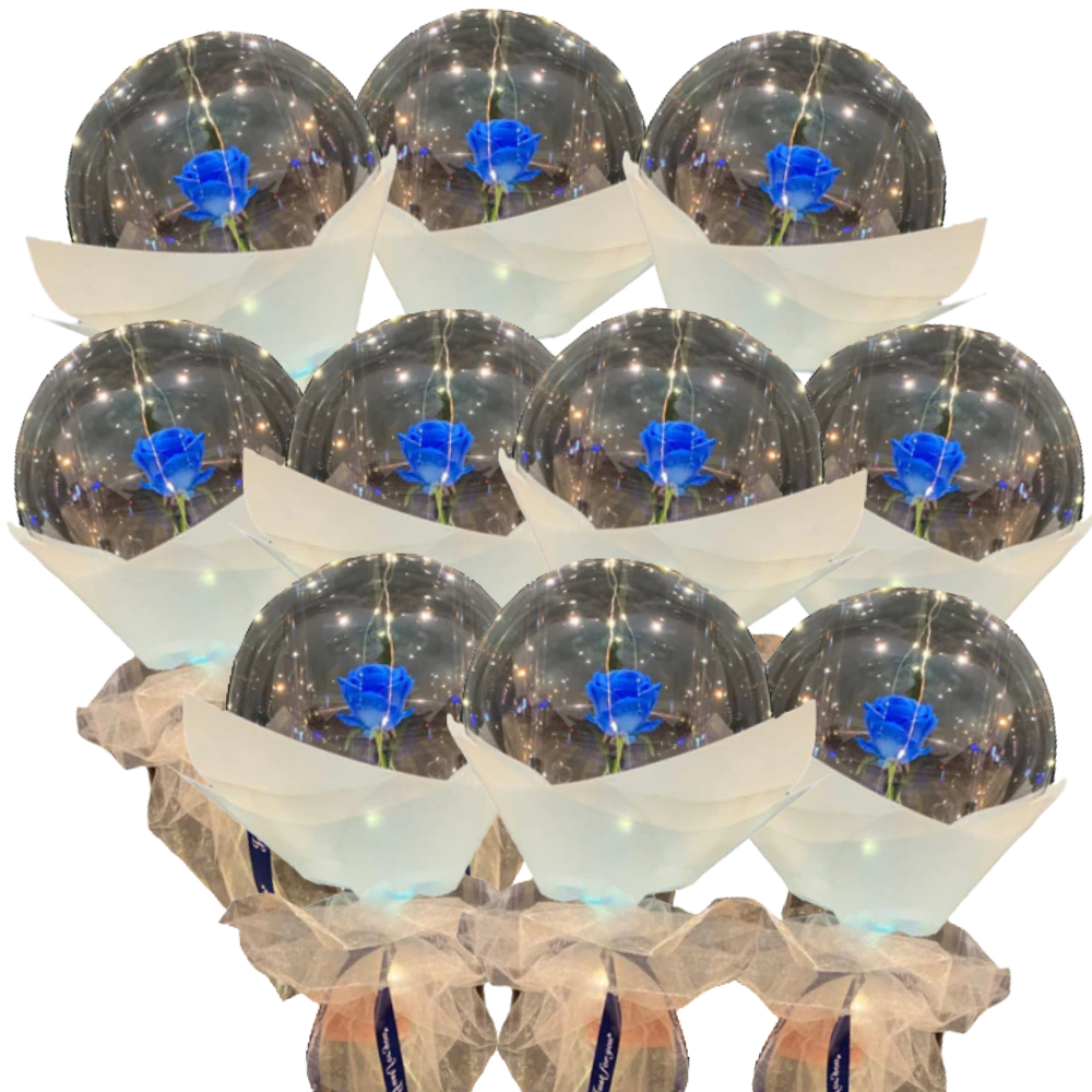 LED-ballong med vacker ros