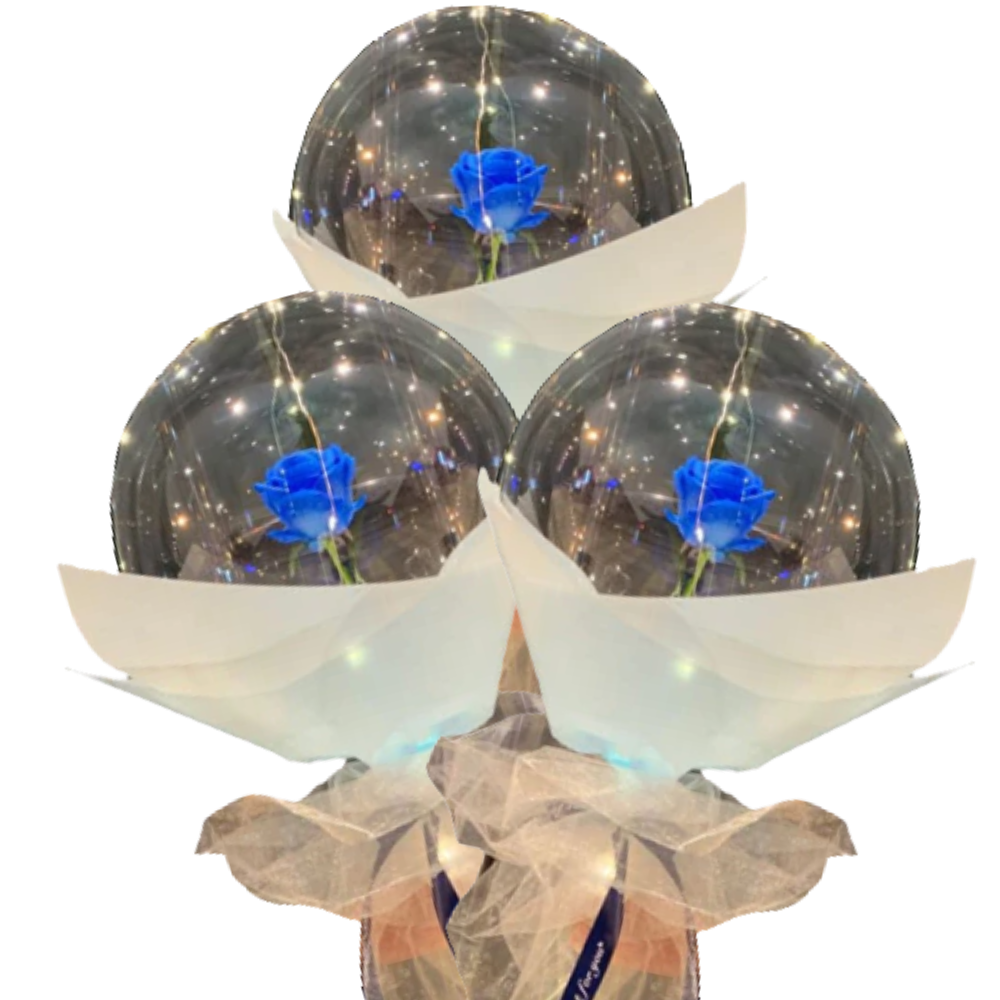 LED-ballong med vacker ros