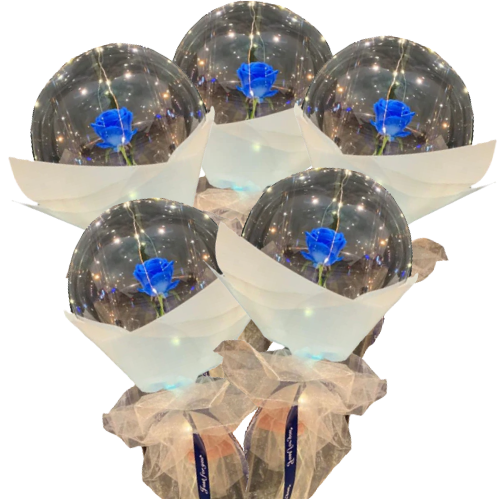 LED-ballong med vacker ros