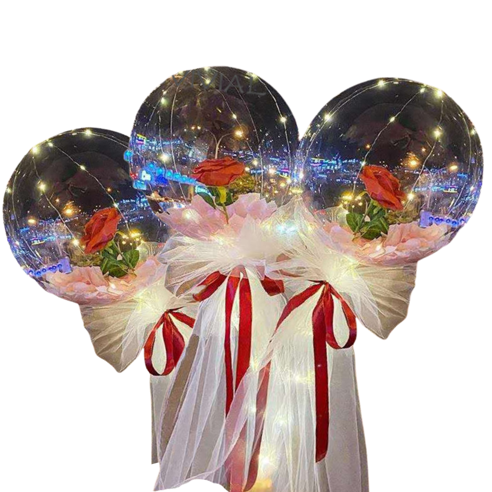 LED-ballong med vacker ros - Ozerty