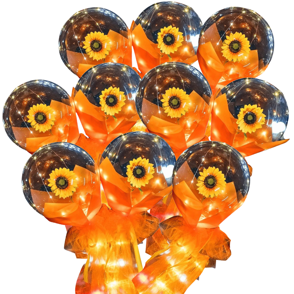 LED-ballong med vacker ros