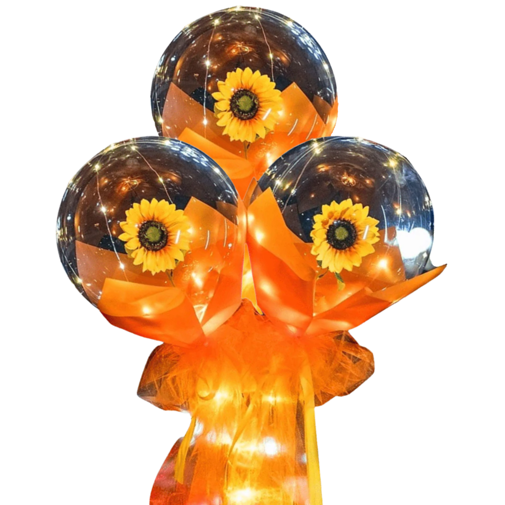 LED-ballong med vacker ros