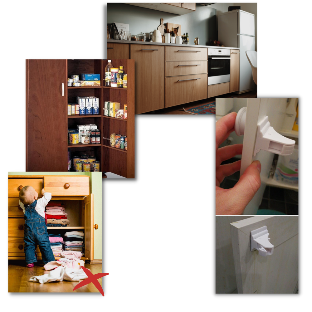 Magnetiska skåpslås med barnsäkerhet - Ozerty
