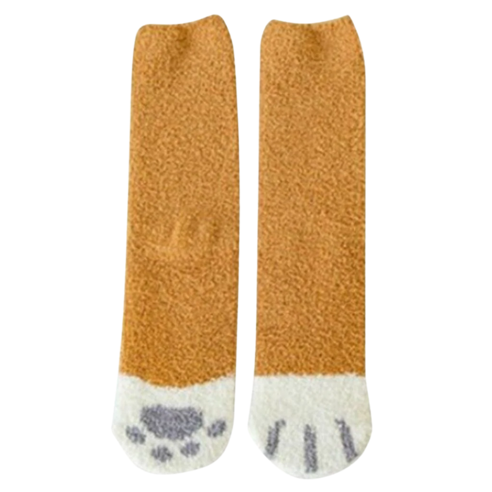 Winter socks with cat pattern