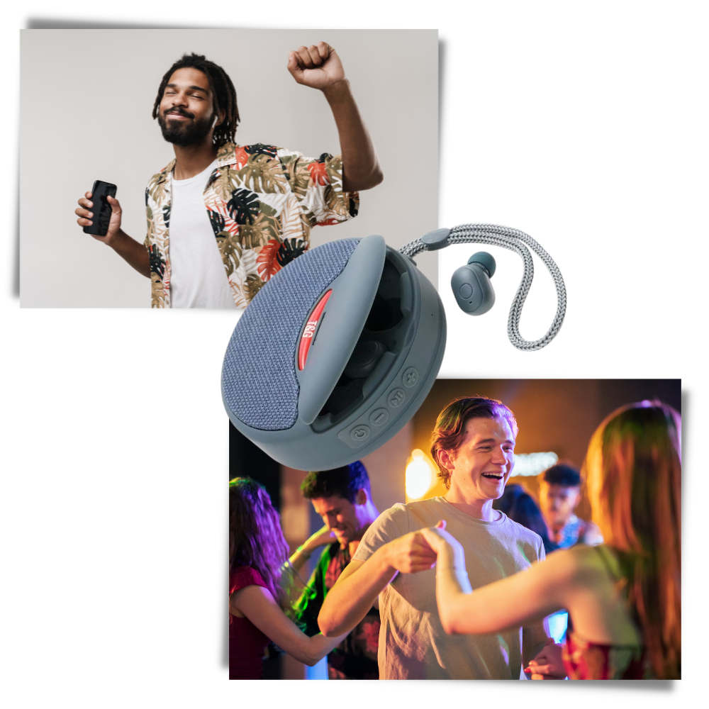 Trådlös bluetooth-högtalare med hörlurar - Ozerty