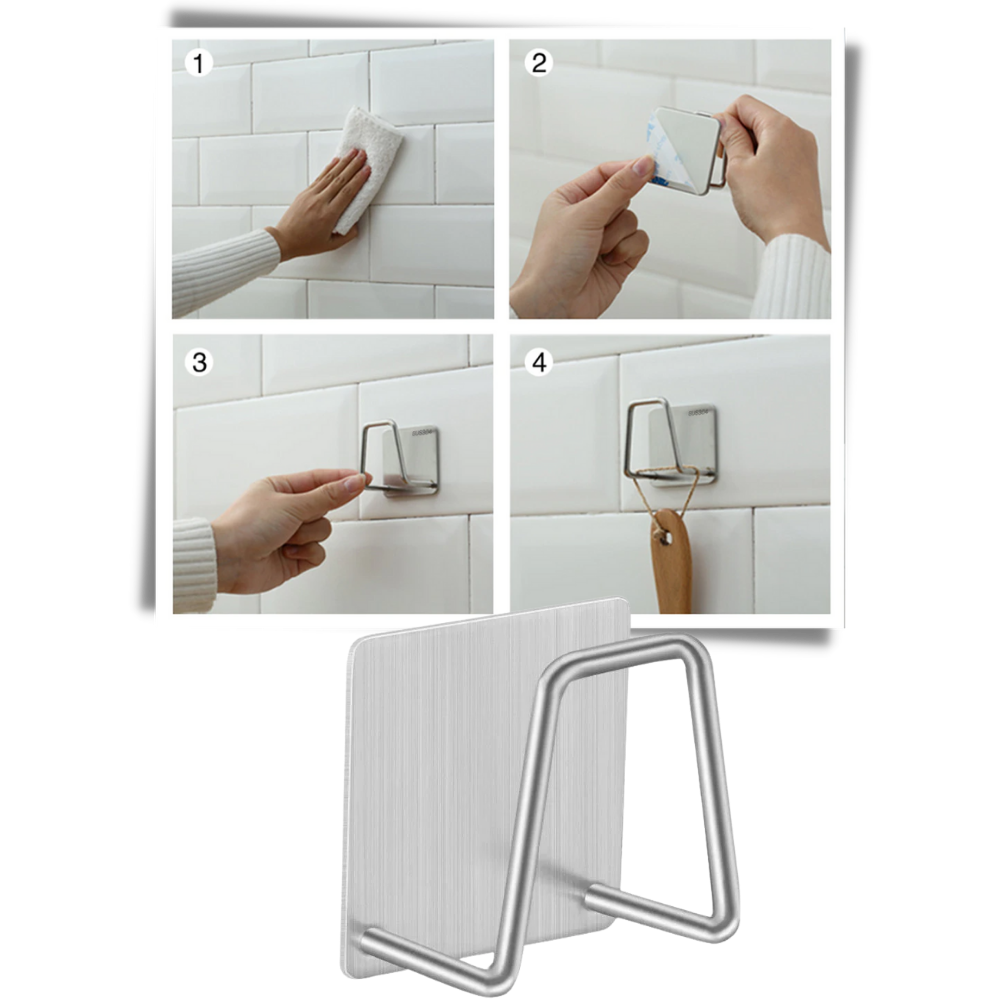 Paket med 2 svamphållare i rostfritt stål - Ozerty