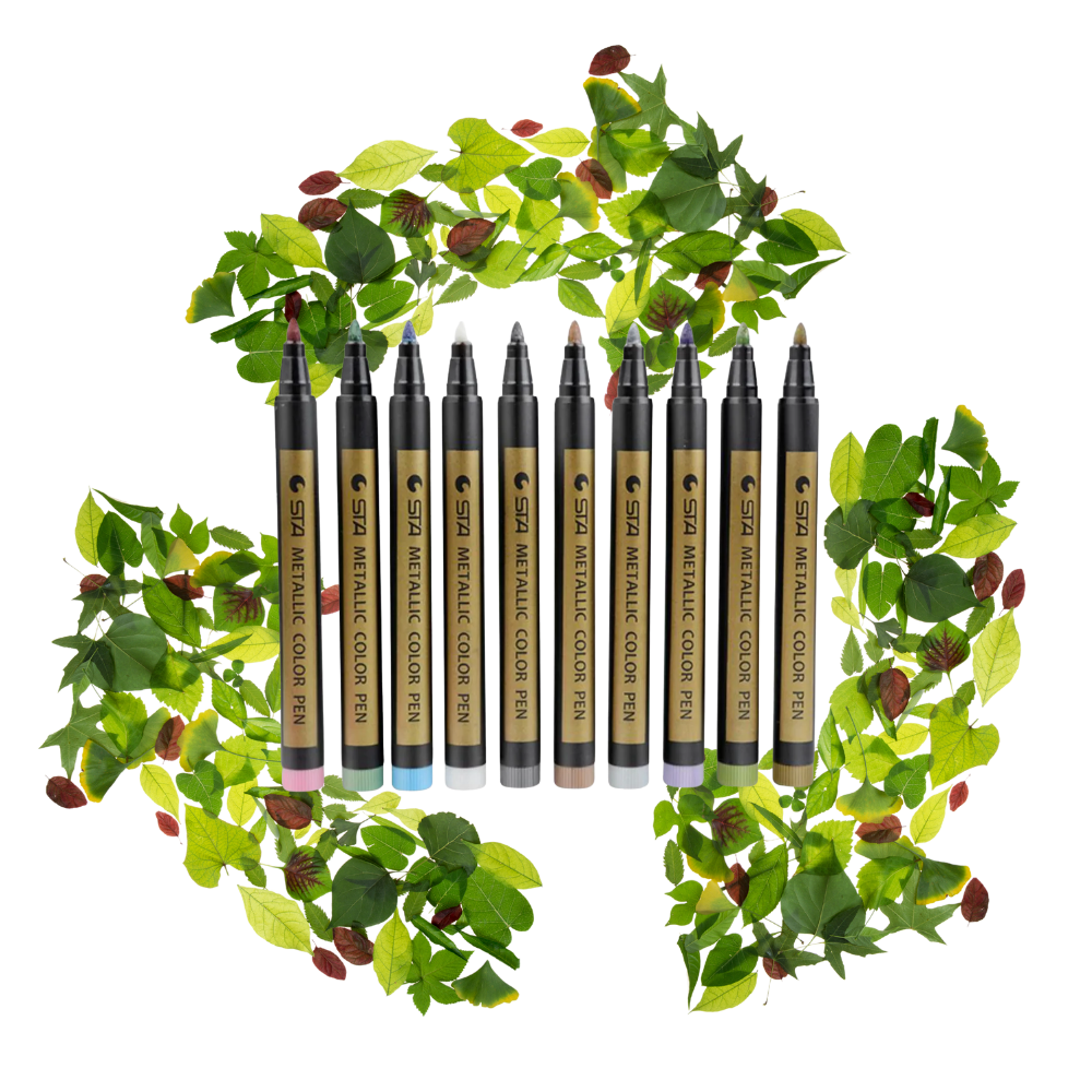 10-pack med metalliska färgmarkörer - Ozerty