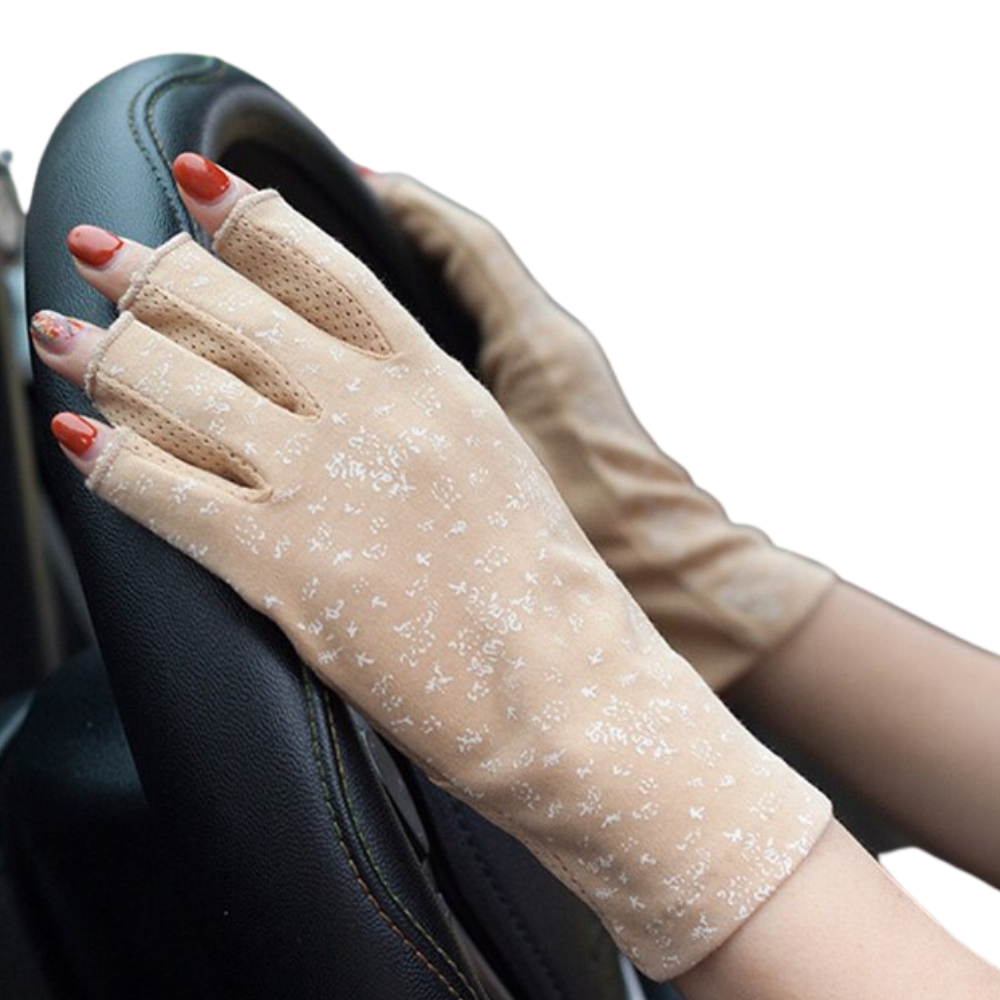Stylish UV-protective cotton gloves