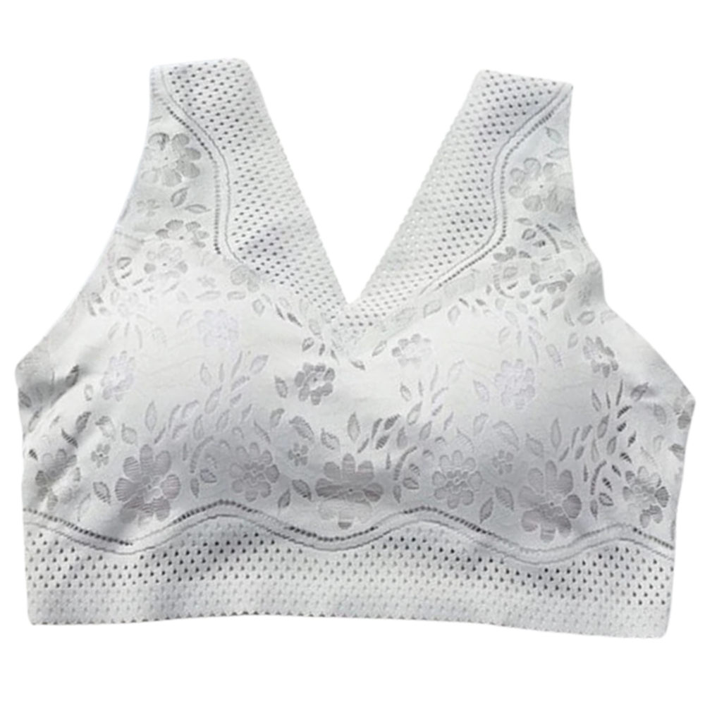 Seamless lace bra that breathes