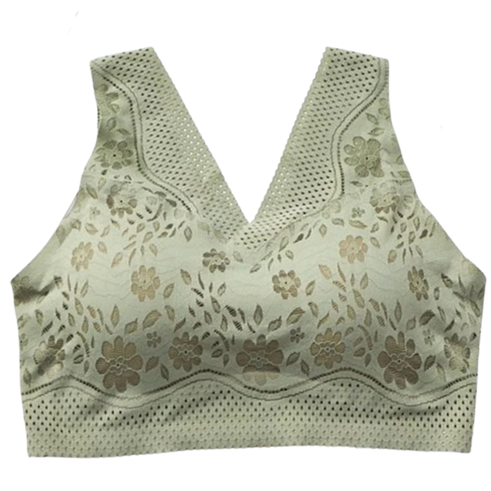 Seamless lace bra that breathes