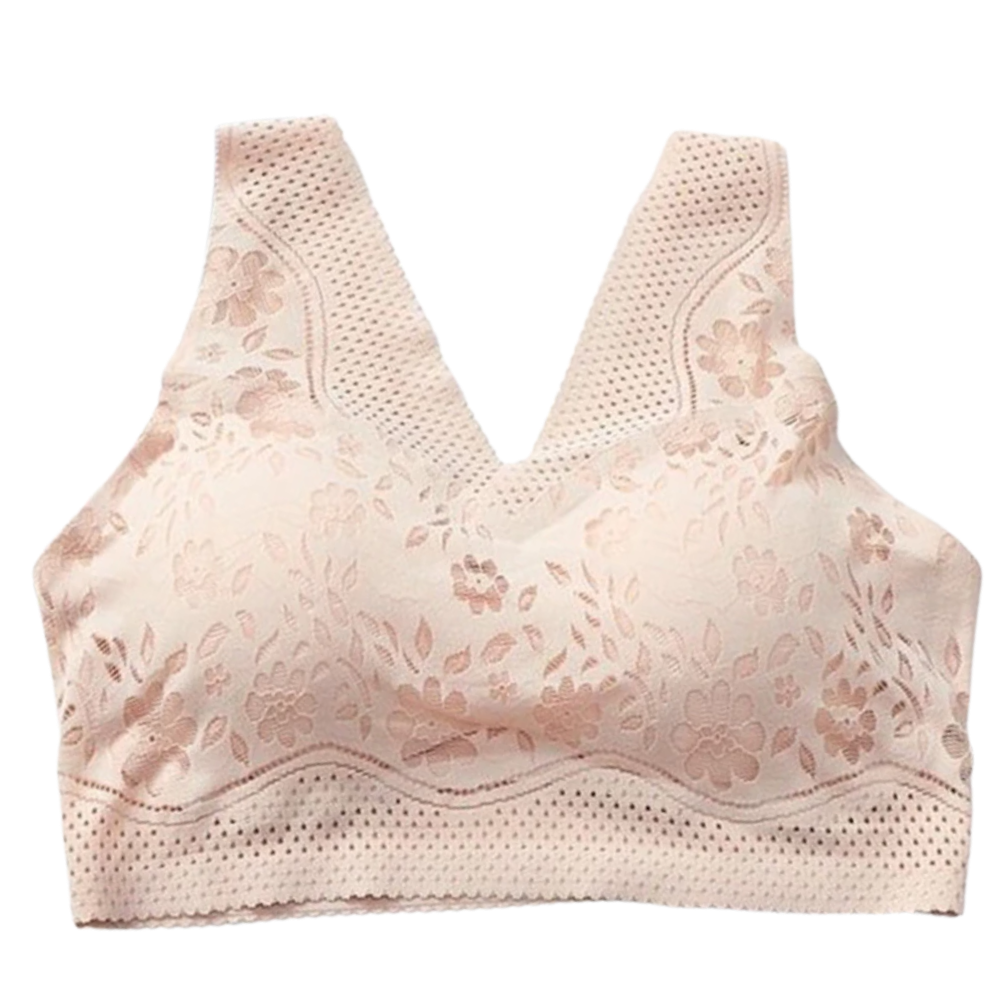 Seamless lace bra that breathes