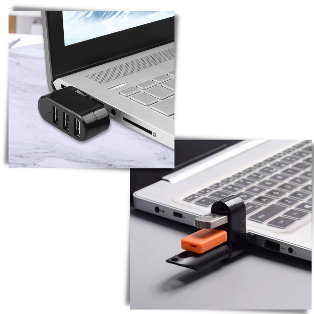 Roterande USB-adapter med flera portar - Ozerty