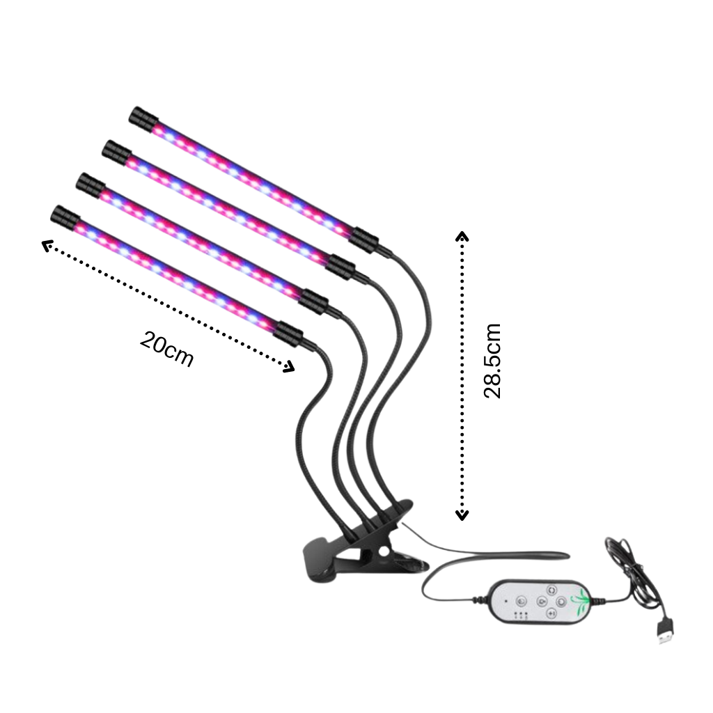 LED USB-växtbelysning för inomhusbruk 4-lampor - Ozerty