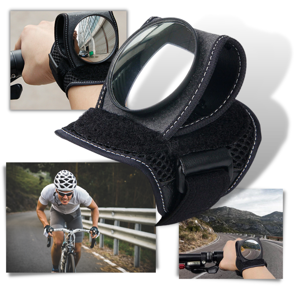 Wrist mounted rear store view mirror