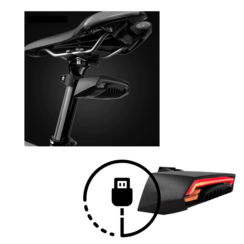 Cykel bakljus med blinkers - Ozerty