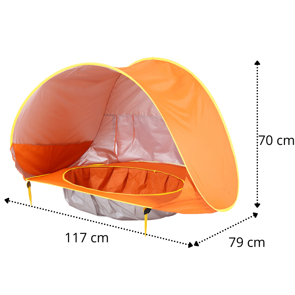 Bärbart strandtält för barn med minipool - Ozerty