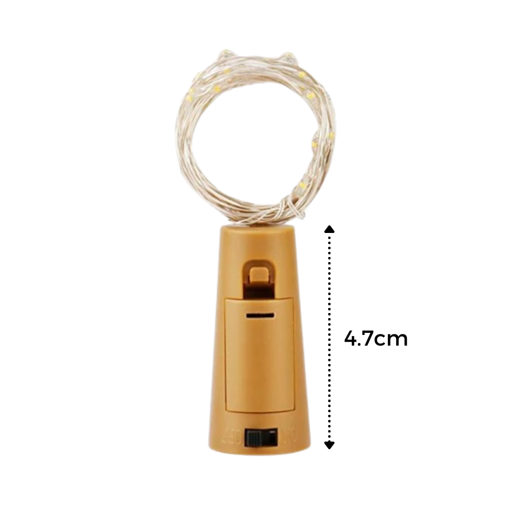 LED-ljusslinga och för flaska med kork (3 st.) - Ozerty