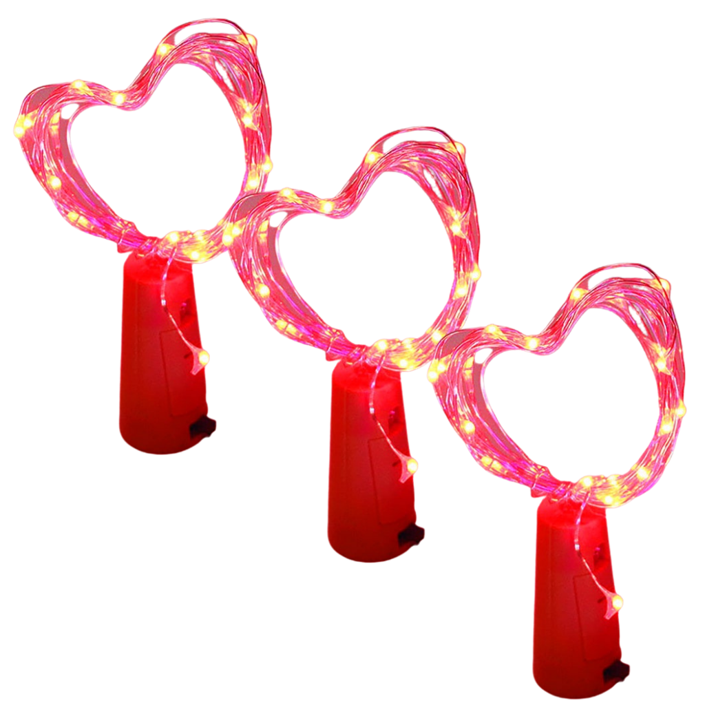 LED-ljusslinga och för flaska med kork (3 st)