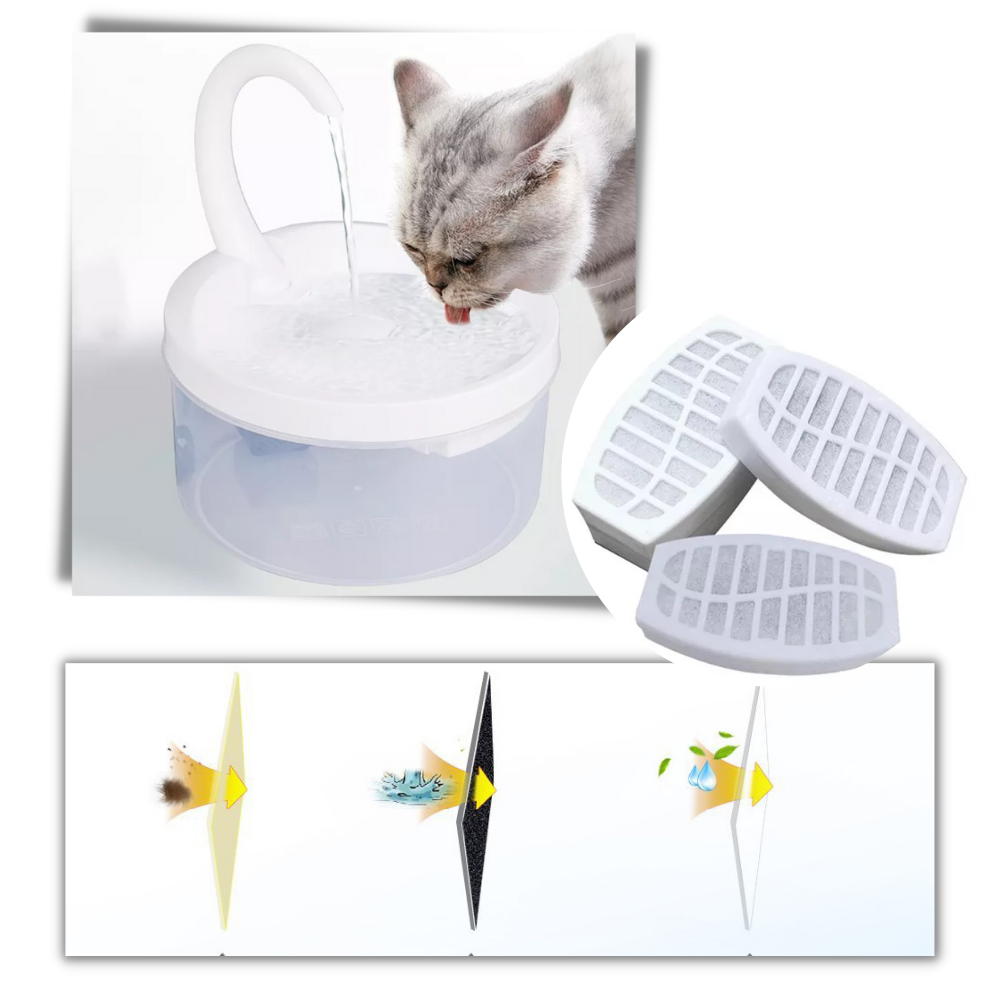 Automatisk dricksfontän för katt med LED-ljus - Ozerty