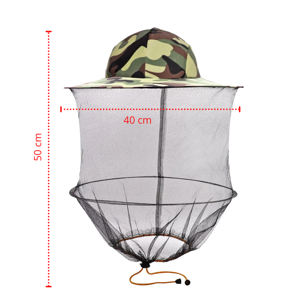 Camouflage biodlingshatt med skyddsnät i nylon - Ozerty