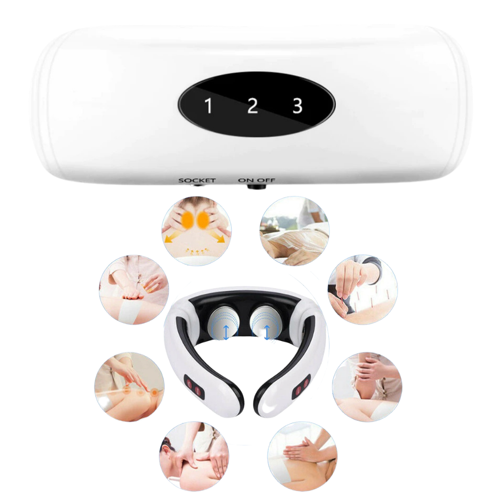 Cirkulär dragande nackmassageapparat med infraröd uppvärmning  - Ozerty