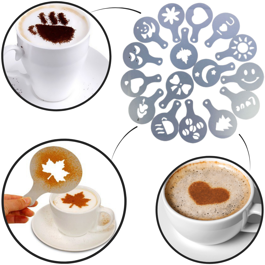 Coffee Stencils Cappuccino Latte Art Templates Barista Accessories