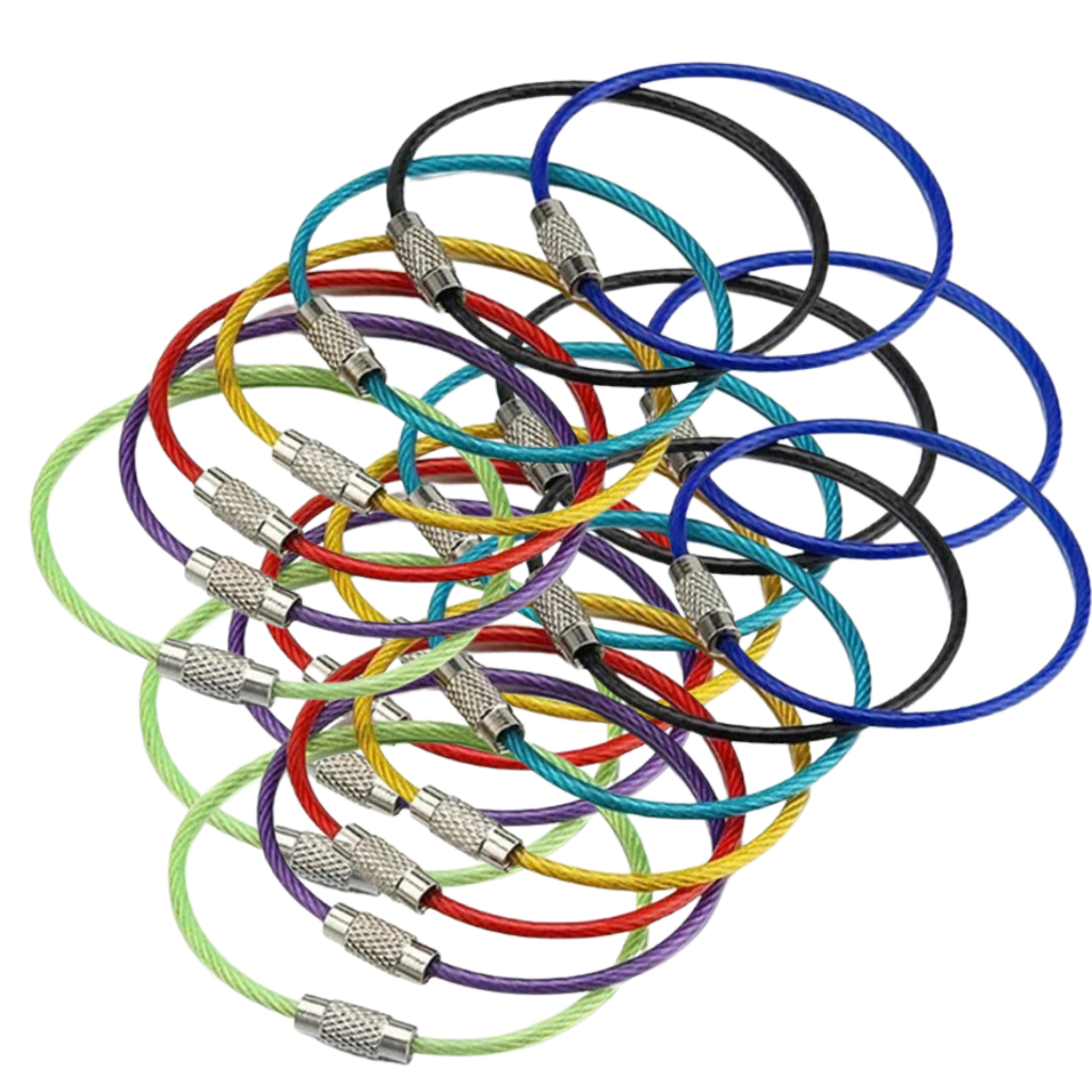 Flexible key rings in steel wire