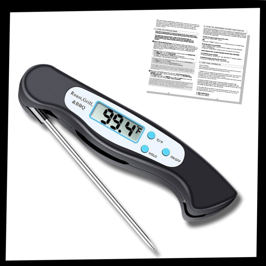Vikbar digital matlagningstermometer med omedelbar avläsning - Ozerty
