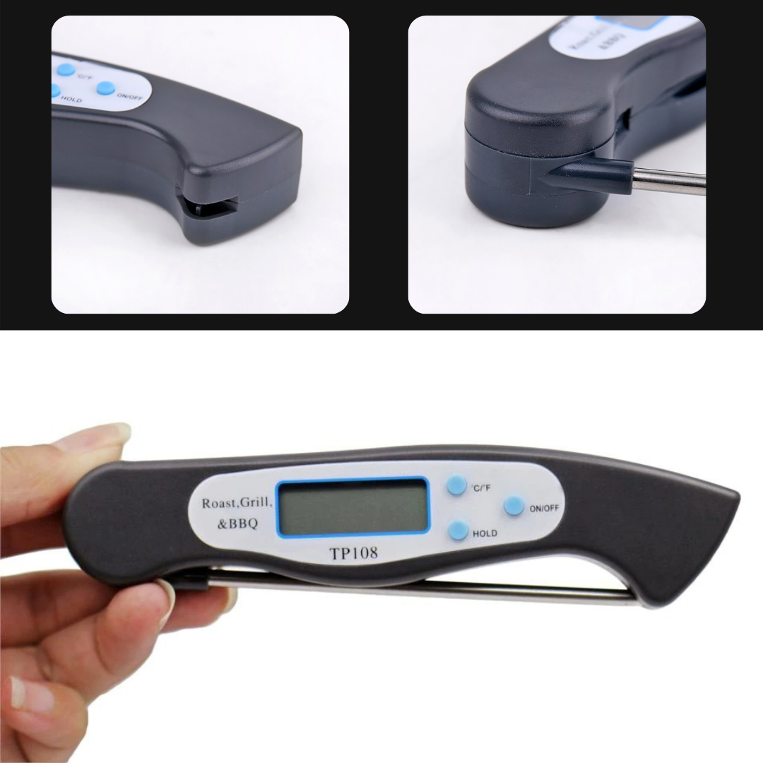 Vikbar digital matlagningstermometer med omedelbar avläsning - Ozerty