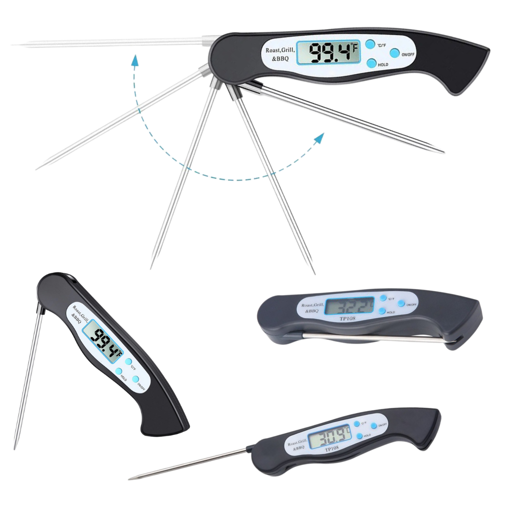 Vikbar digital matlagningstermometer med omedelbar avläsning - Ozerty
