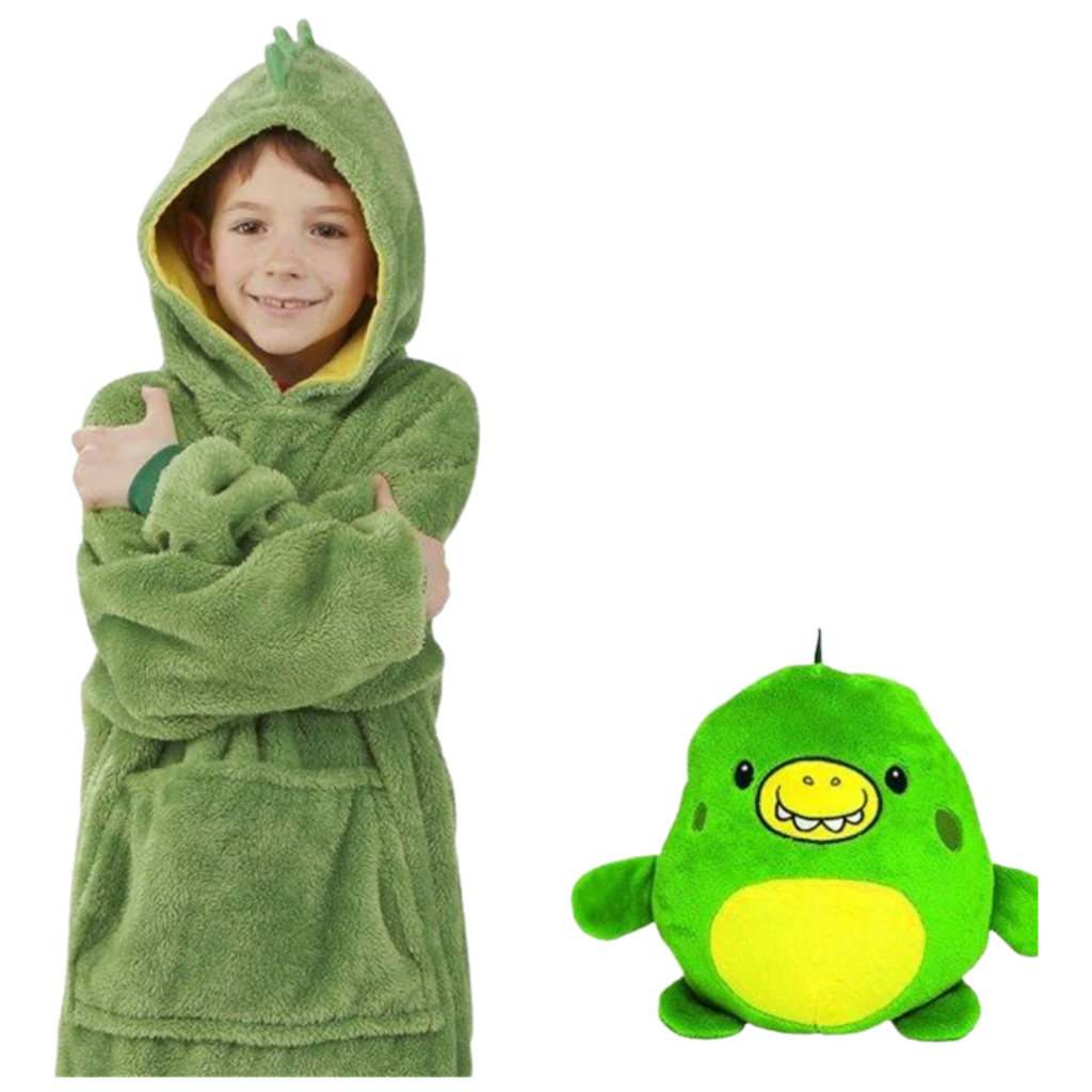 2 in 1 Foldable plush sweater with hood