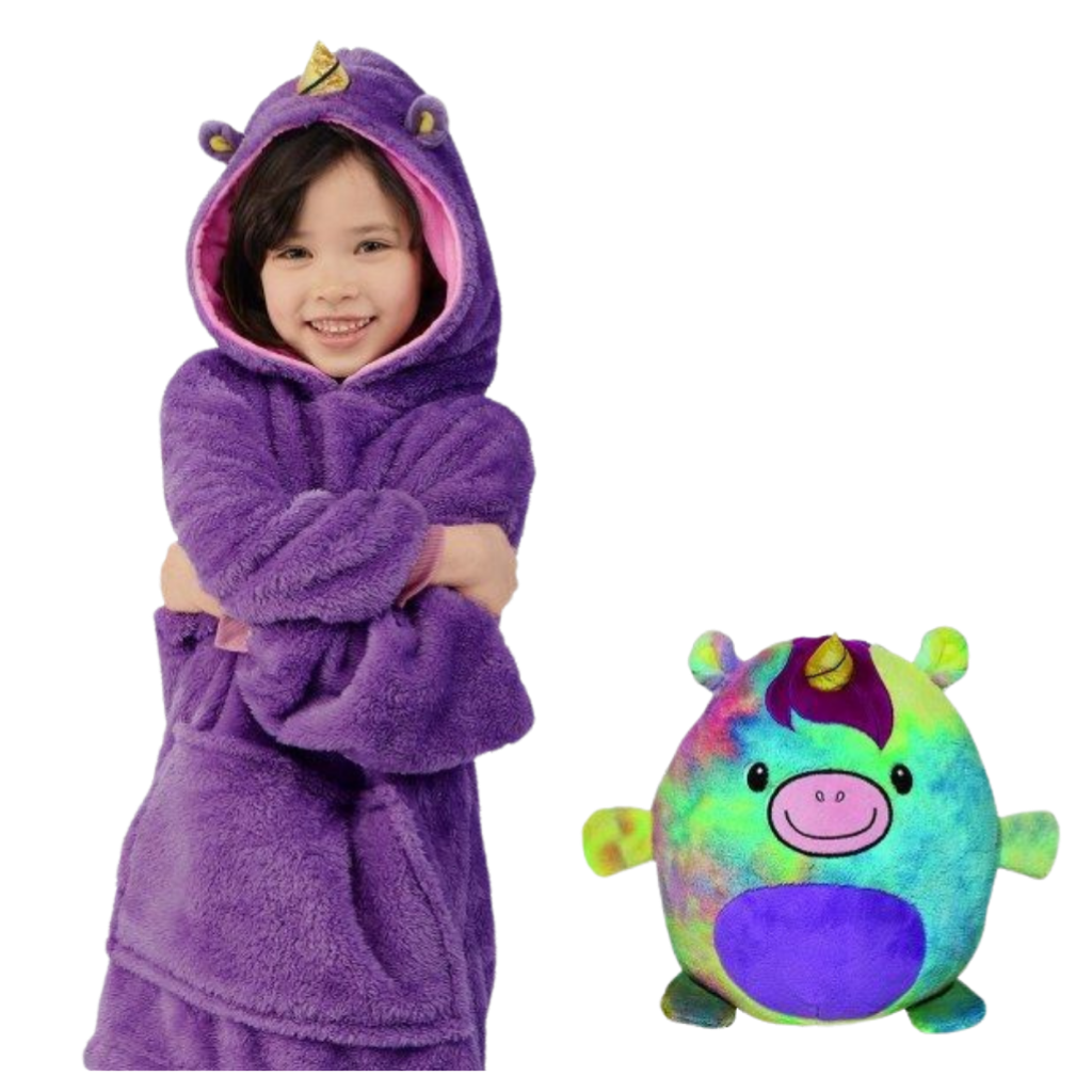 2 in 1 Foldable plush sweater with hood