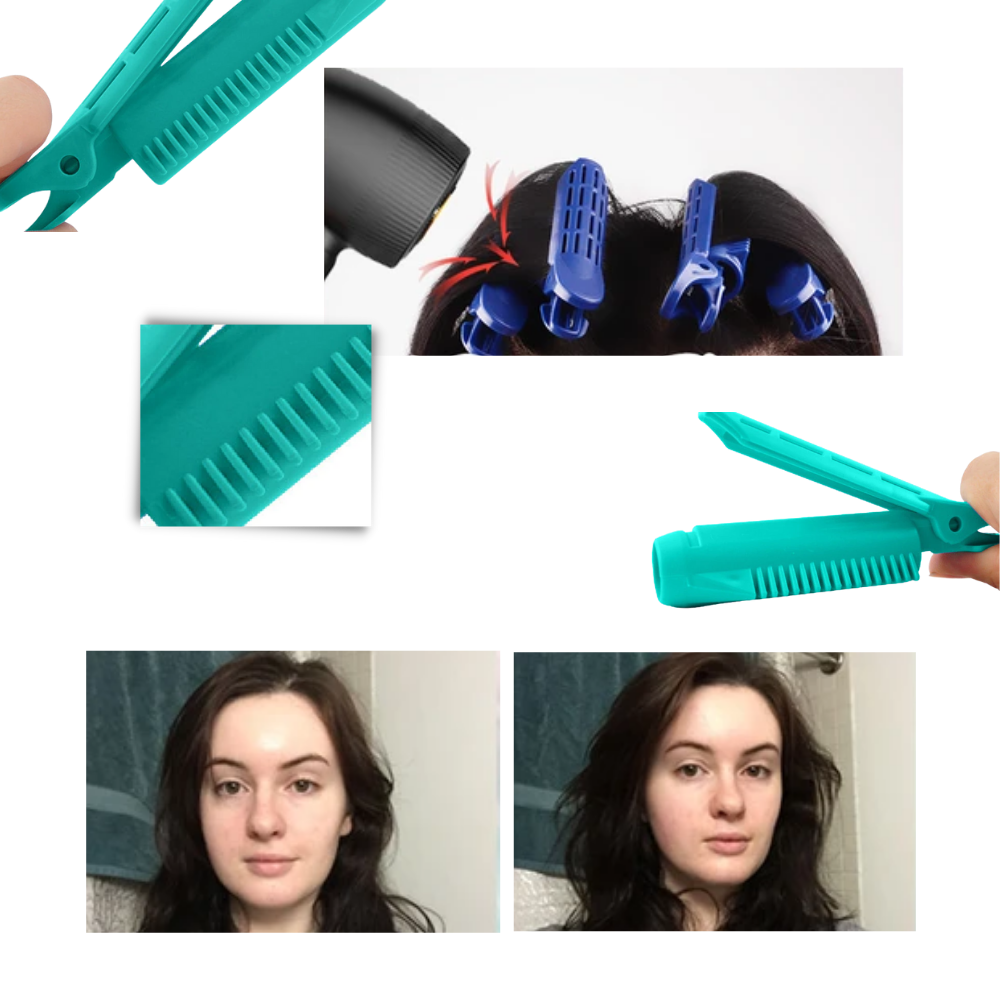 Paket med 4 hårklämmor för volym - Ozerty