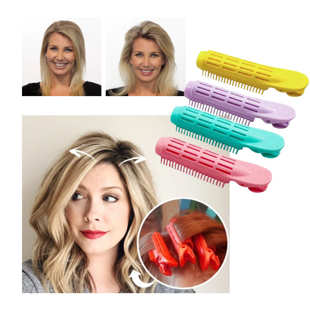 Paket med 4 hårklämmor för volym - Ozerty
