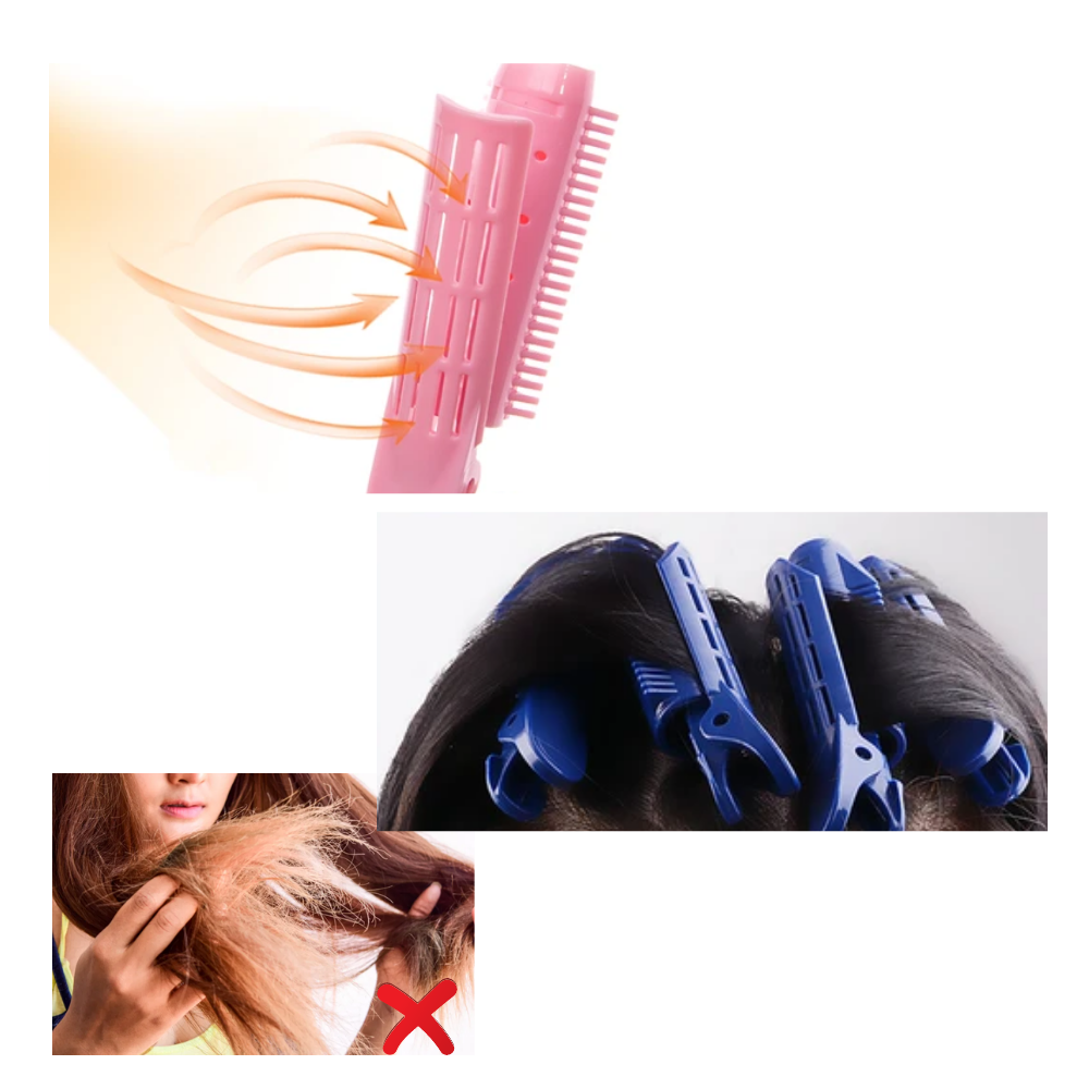 Paket med 4 hårklämmor för volym - Ozerty