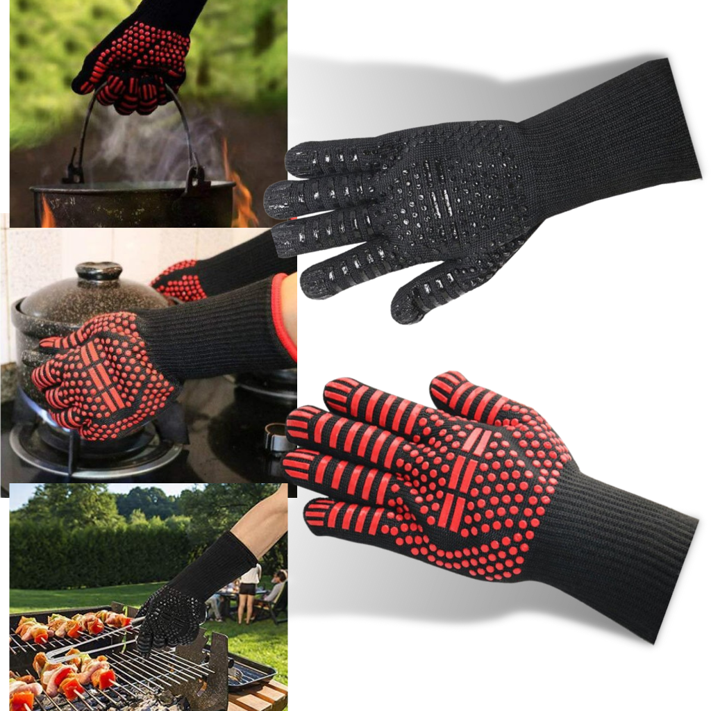 Värmebeständiga grillhandskar (1 par) - Ozerty
