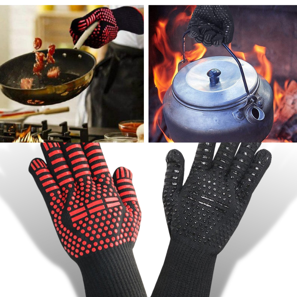 Värmebeständiga grillhandskar (1 par) - Ozerty