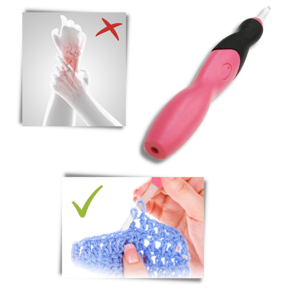 Set med ergonomiska virknålar med LED - Ozerty