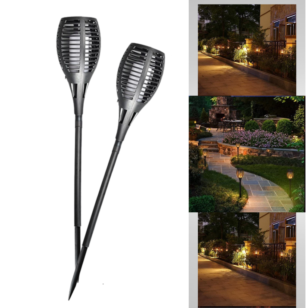 LED Solenergi Fackla Lampa med flimrande låga - Ozerty