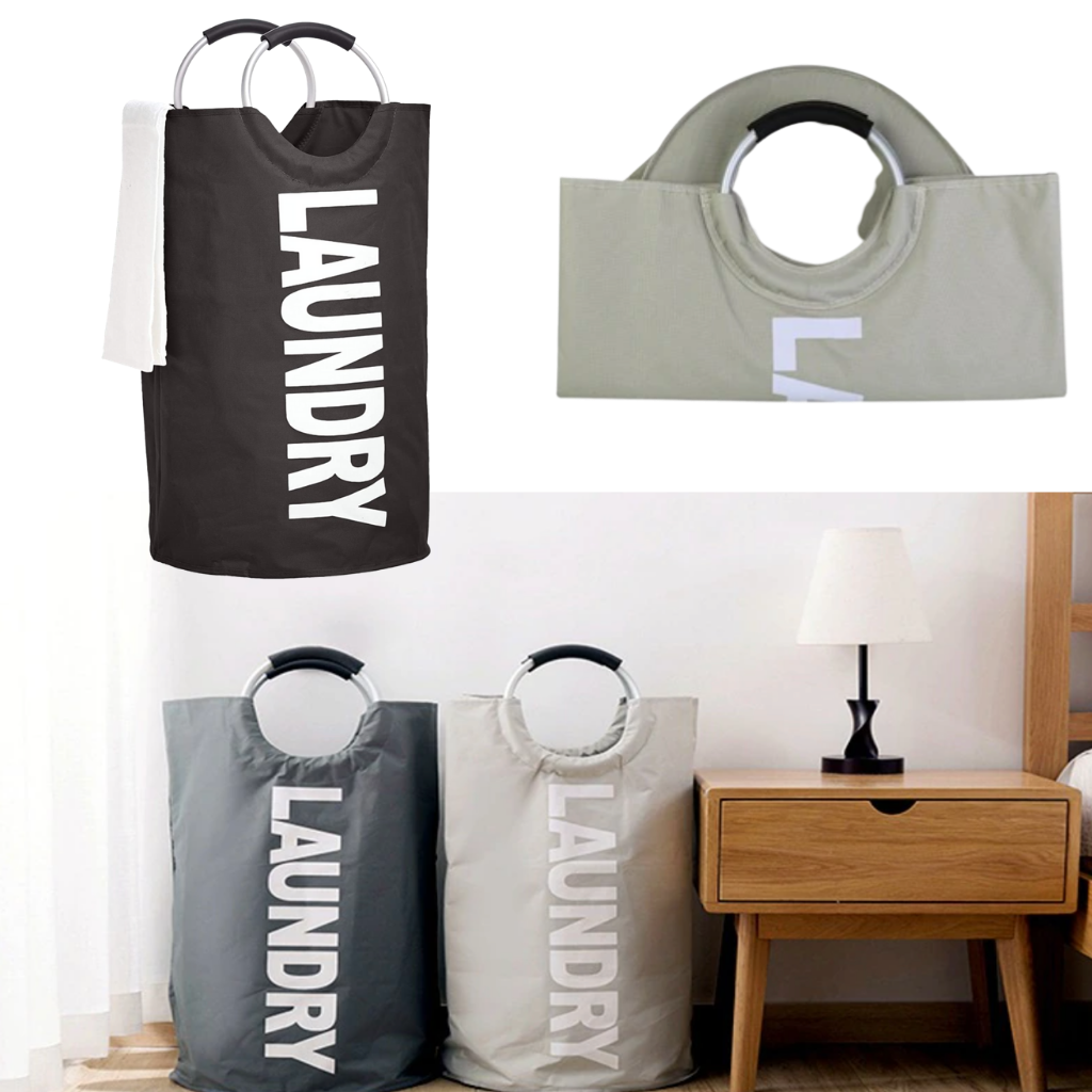 Vikbar tvättkorg med handtag - Ozerty