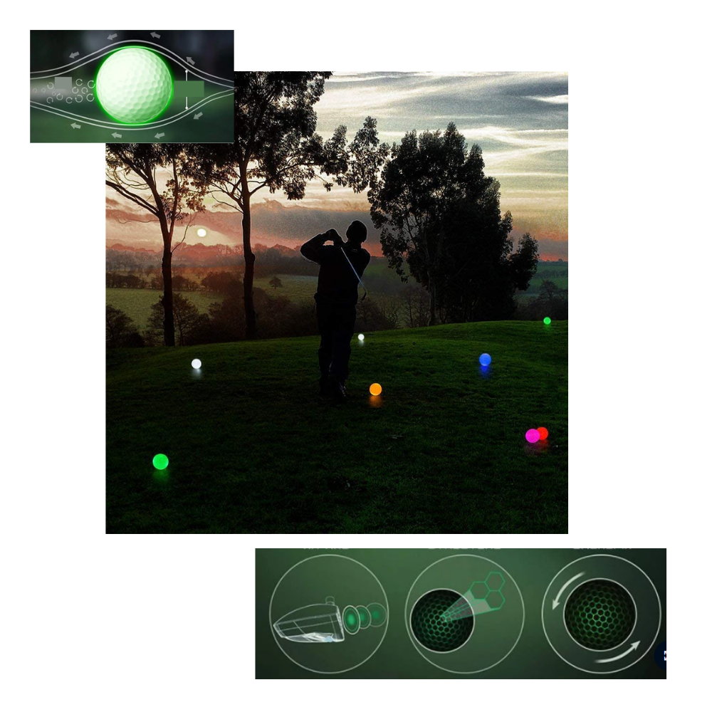 6 LED-lysande golfbollar - Ozerty