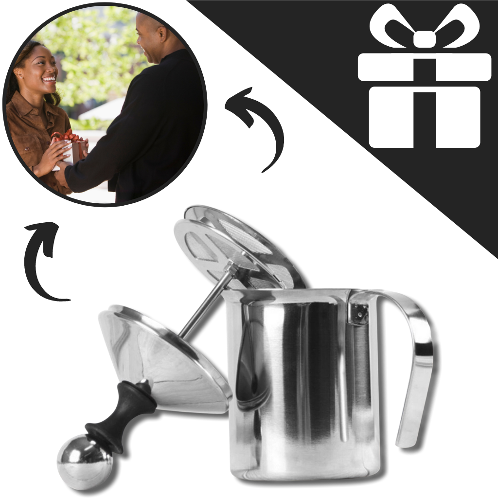 Manuell mjölkskummare i rostfritt stål 400 ml - Ozerty