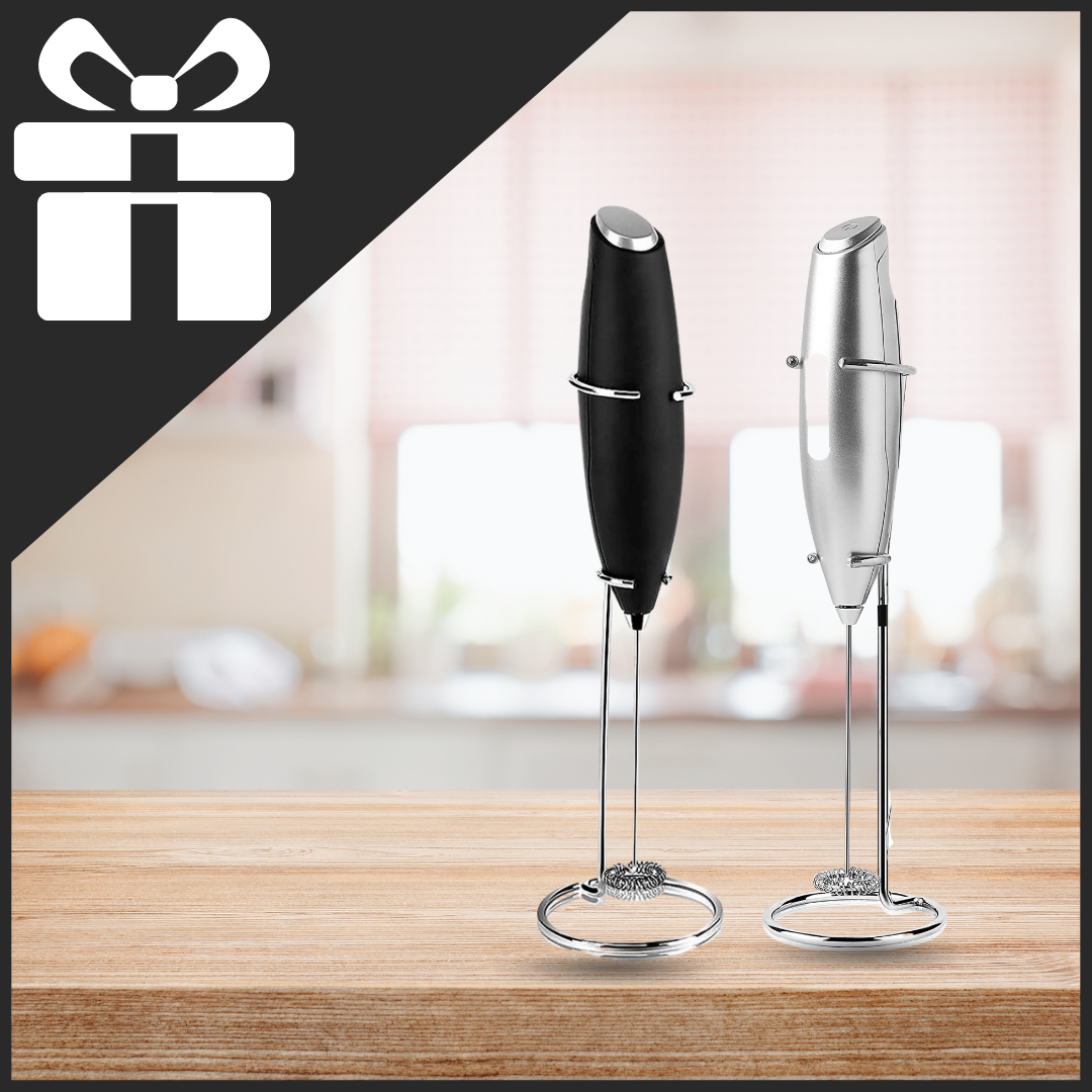 Elektrisk handhållen mjölkskummare med hållare - Ozerty