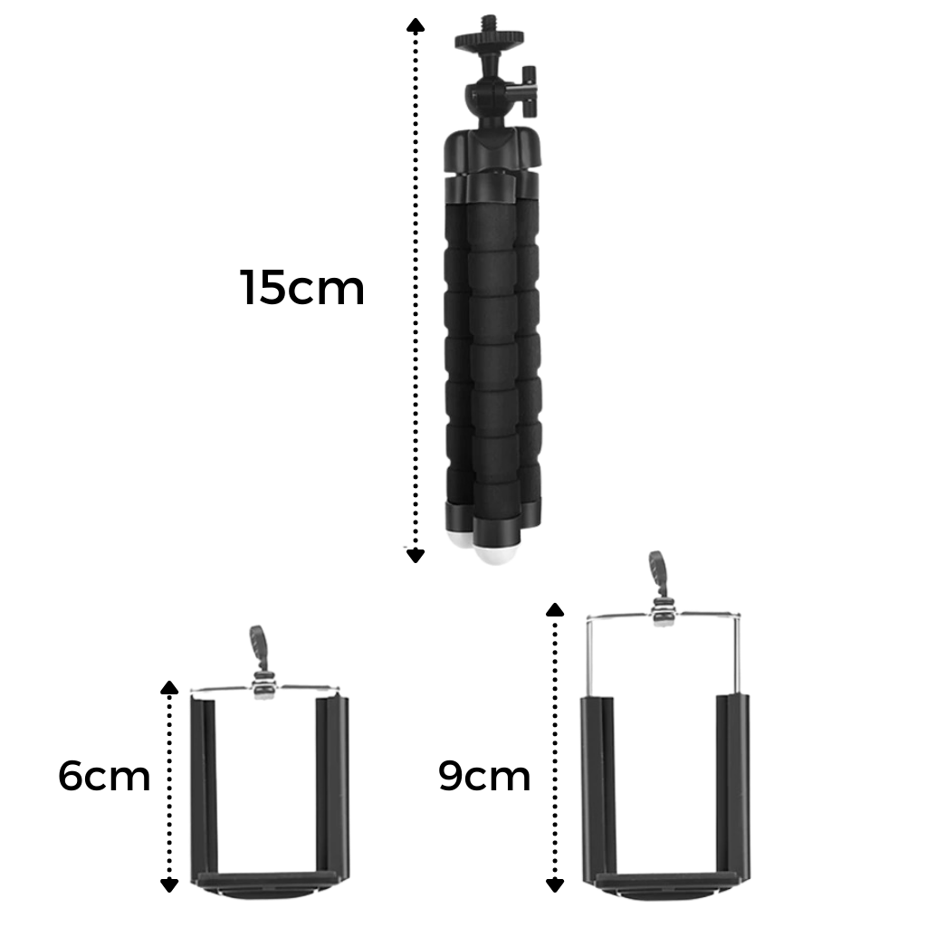 Mini mobiltripod justerbar hållare set - Ozerty