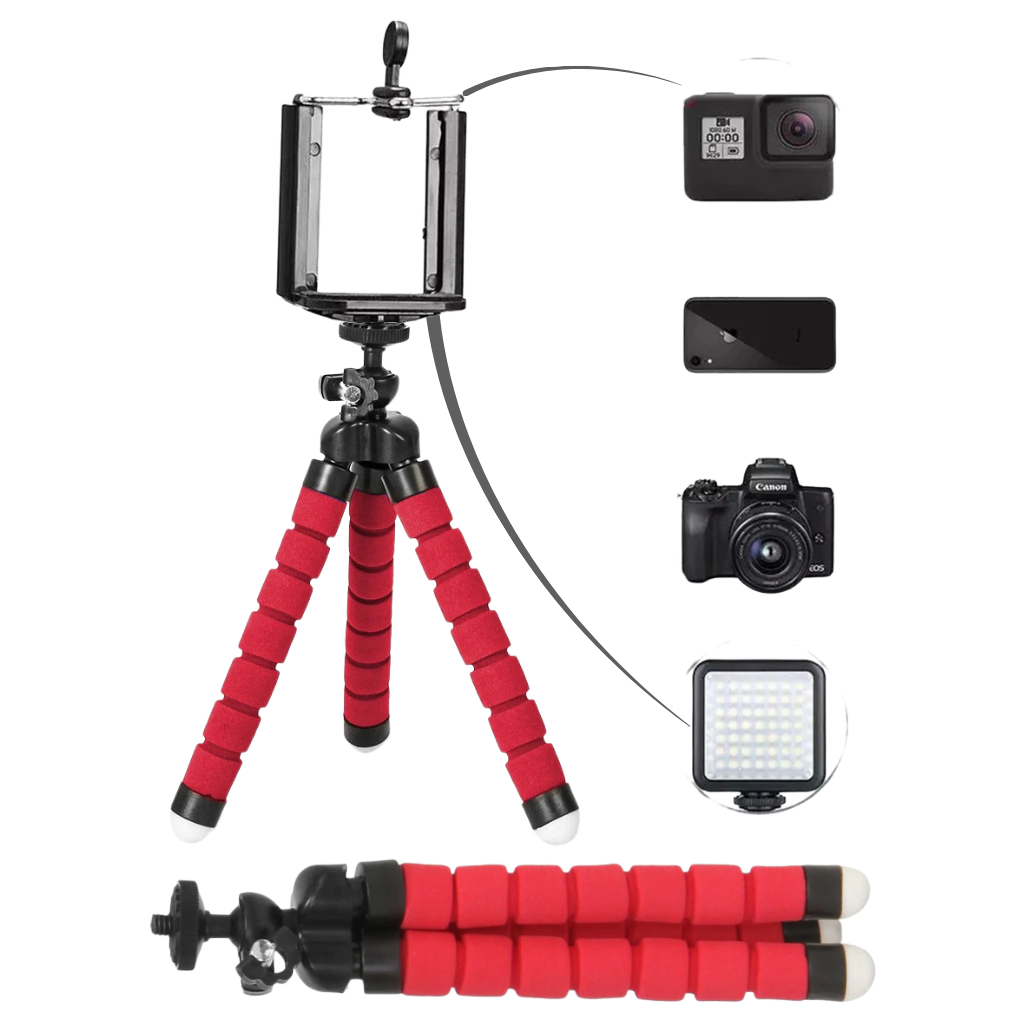 Mini mobiltripod justerbar hållare set - Ozerty