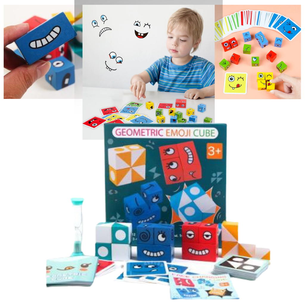 Montessori Magisk Kub Emoji-spel - Ozerty